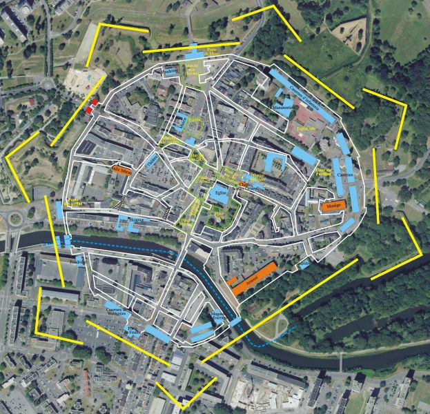 plans superposés de Maubeuge ancien avec aujourd'hui